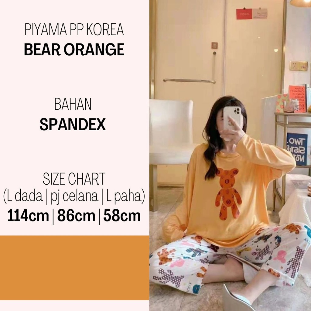 Piyama PP Korea-Bear Orange