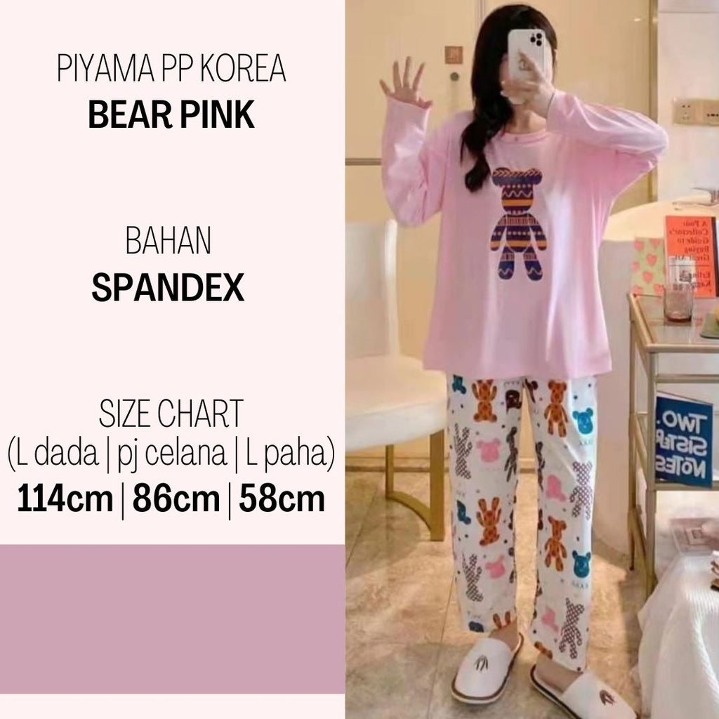 Piyama PP Korea-Bear Pink