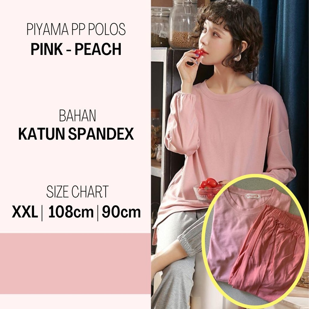 Piyama PP Polos Pink-Peach