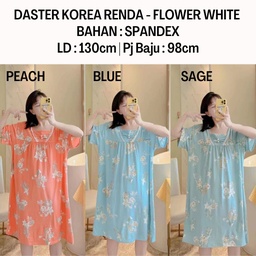 Daster Korea Renda-Flower White